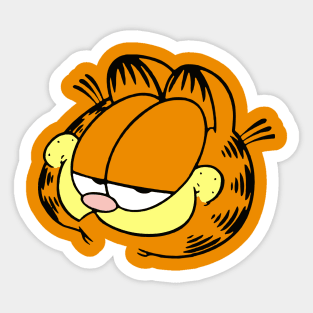 Smug Face of Orange Lasagna Cat Sticker